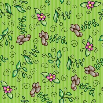 Vector seamless pattern with grass Stock Illustration