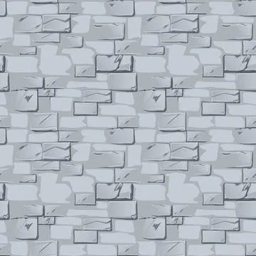 Vector seamless pattern of gray stone wall. Stock Illustration