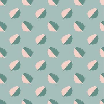 Vector seamless pattern with green and grey autumn leaves on a blue backgroun Stock-Illustration