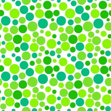 Vector seamless pattern of green circles. Polka dots texture. Stock Illustration
