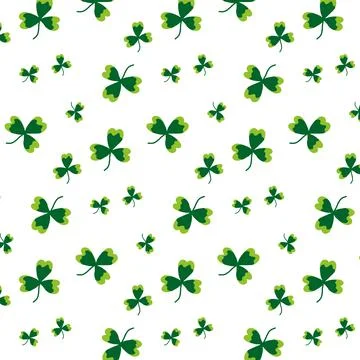 Vector seamless pattern with green clover. Stock Illustration
