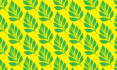 Vector seamless pattern with green leaves and floral elements, a nature-inspired Stock Illustration