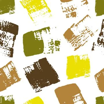 Vector seamless pattern with green monochrome grungy brush stroke texture on  Stock Illustration