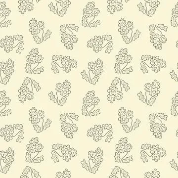 Vector seamless pattern. Green outline of Christmas trees 库存插图