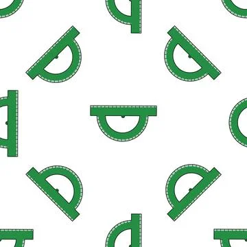 Vector seamless pattern with green rulers on a white background in the style of Stock Illustration