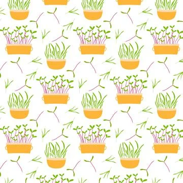 Vector seamless pattern with greenery. Illustrazione stock
