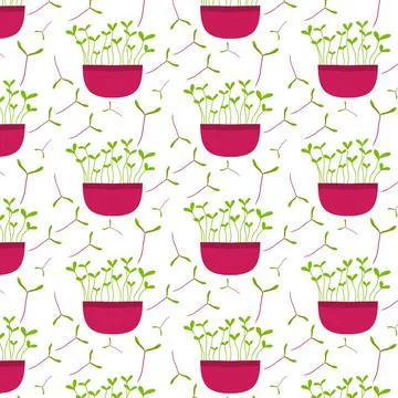 Vector seamless pattern with greenery. Illustrazione stock