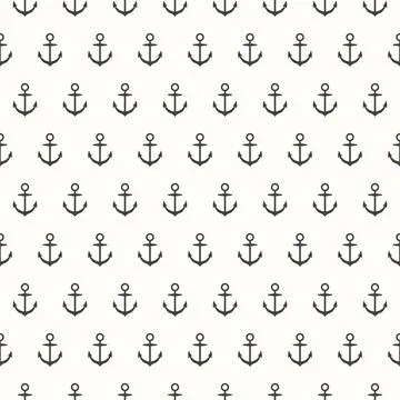 Vector seamless pattern with grey anchors Stock Illustration