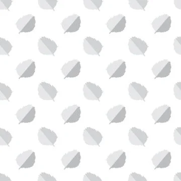 Vector seamless pattern with grey autumn leaves on a white background. Stock Illustration