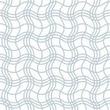 Vector seamless pattern. Grey wavy lines are intertwined to form squares on a Stock Illustration