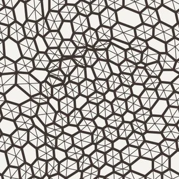 Vector seamless pattern in a grid of polygons with lines イラスト素材
