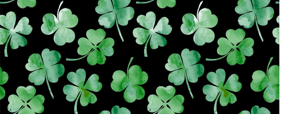 Vector seamless pattern with grunge clover Stock Illustration