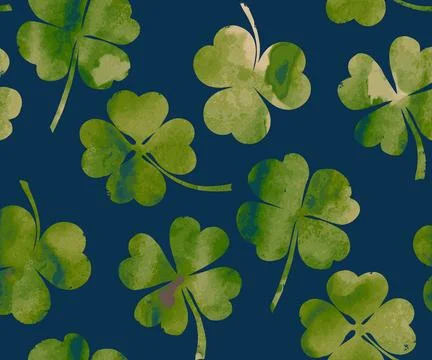 Vector seamless pattern with grunge clover イラスト素材