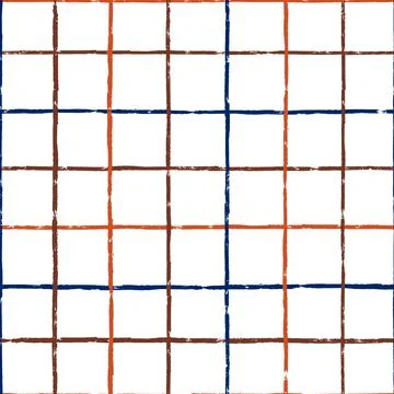 Vector seamless pattern with grunge grid on white background Stock Illustration