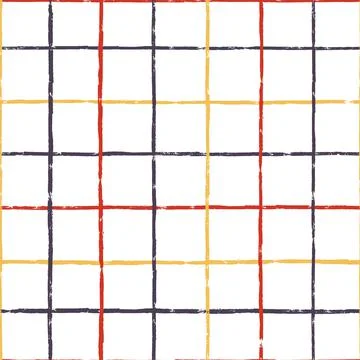 Vector seamless pattern with grunge grid on white background Stock Illustration