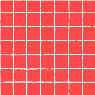 Vector seamless pattern with grunge grid on red pink background Stock Illustration