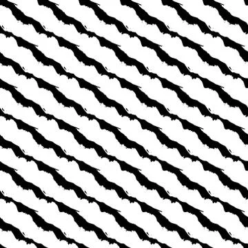 Vector seamless pattern. Grunge hand-drawn retro texture with stripes. Stock Illustration