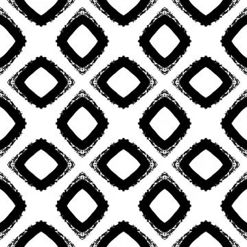 Vector seamless pattern. Grunge hand-drawn retro texture. Black and white. Stock Illustration