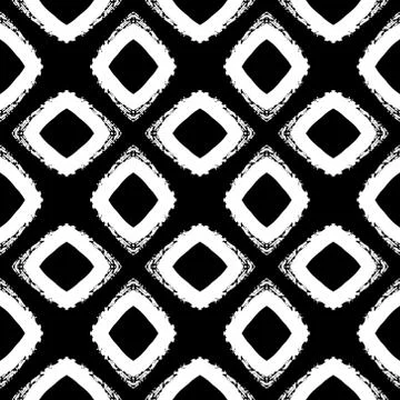Vector seamless pattern. Grunge hand-drawn retro texture. Black and white. Stock Illustration