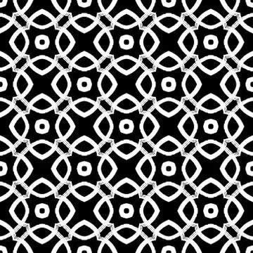Vector seamless pattern. Grunge hand-drawn retro texture. Black and white. Stock Illustration