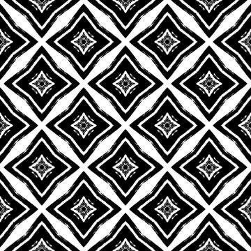Vector seamless pattern. Grunge hand-drawn retro texture. Black and white. Stock Illustration