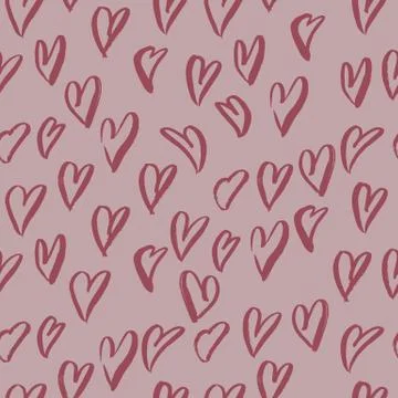 Vector seamless pattern with grunge hearts. Happy Valentines Day background Stock Illustration