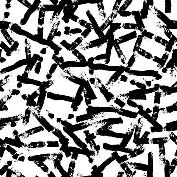 Vector seamless pattern with grungy brush stroke texture on white background Stock Illustration