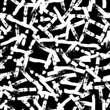 Vector seamless pattern with grungy brush stroke texture on black background Stock Illustration