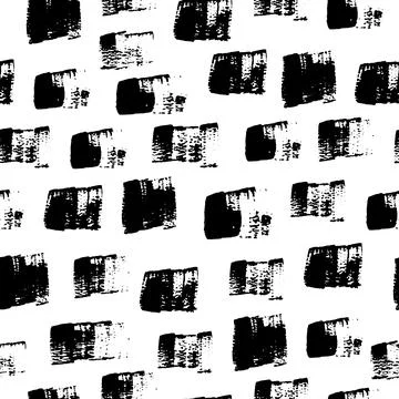 Vector seamless pattern with grungy brush stroke texture on white background Stock Illustration