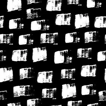 Vector seamless pattern with grungy brush stroke texture on black background Illustrazione stock