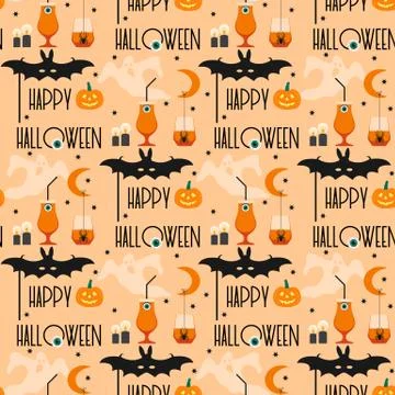 Vector seamless pattern Halloween 2020 Party 스톡 일러스트