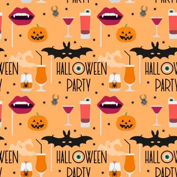 Vector seamless pattern Halloween 2020 Party 스톡 일러스트