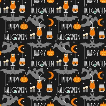 Vector seamless pattern Halloween 2020 Party イラスト素材