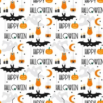 Vector seamless pattern Halloween 2020 Party 스톡 일러스트