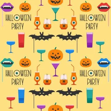 Vector seamless pattern Halloween 2020 Party Illustrazione stock