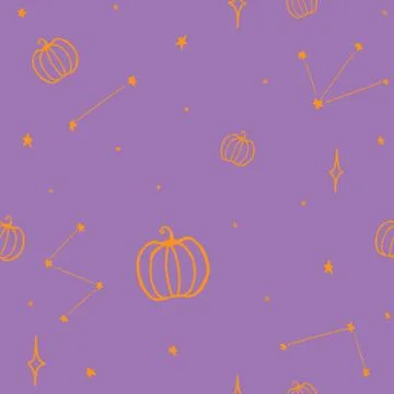 Vector seamless pattern halloween autumn magic Stock Illustration