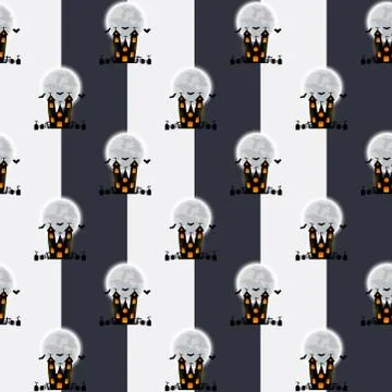 Vector seamless pattern for Halloween background Stock Illustration