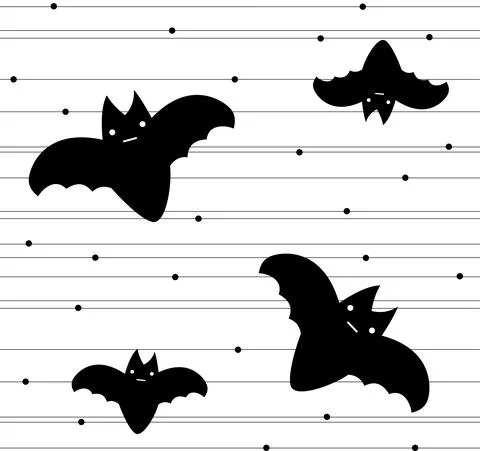 Vector seamless pattern for Halloween cute. Bat, lines, dots on Halloween the Stockillustratie