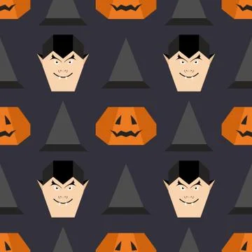 Vector seamless pattern Halloween Party origami Illustrazione stock