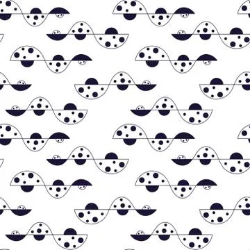 Vector Seamless pattern with hand drawing Abstract shapes. Illustrazione stock