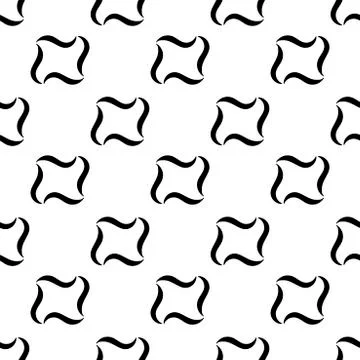 Vector Seamless pattern with hand drawing Abstract shapes. Black and white. Illustrazione stock