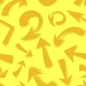 Vector seamless pattern of hand drawn comics arrows Stock Illustration