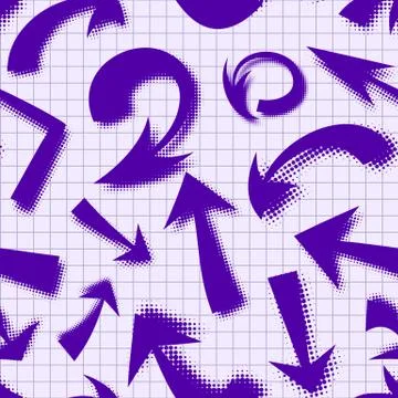 Vector seamless pattern of hand drawn comics arrows Stock-Illustration