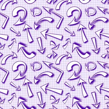 Vector seamless pattern of hand drawn comics arrows Stock Illustration