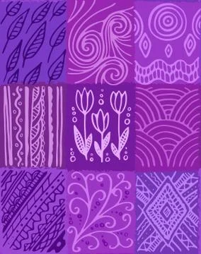 Vector seamless pattern, hand drawn patchwork イラスト素材