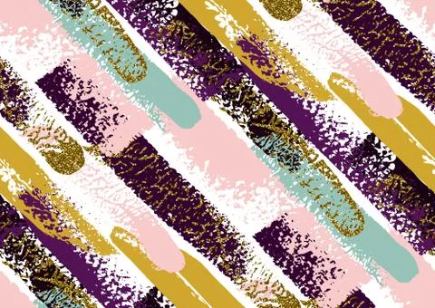 Vector seamless pattern with hand drawn gold glitter textured brush strokes Illustrazione stock