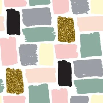 Vector seamless pattern with hand drawn gold glitter strokes Stock Illustration