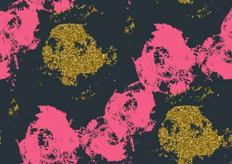Vector seamless pattern with hand drawn gold glitter Stock Illustration