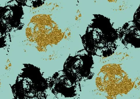 Vector seamless pattern with hand drawn gold glitter Stock Illustration