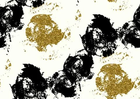 Vector seamless pattern with hand drawn gold glitter Stock Illustration